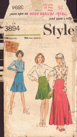 Style 3894 Sewing Pattern, Skirt and Blouse, Size 10, Partially Cut, Complete