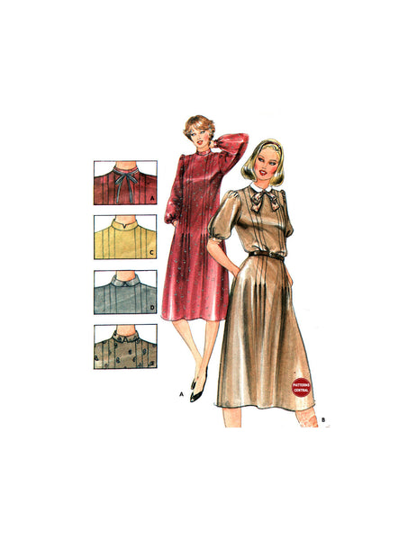 Butterick 3960 Front Tucked Dress with Collar Variations and Belt, Uncut, Factory Folded, Sewing Pattern Size 14