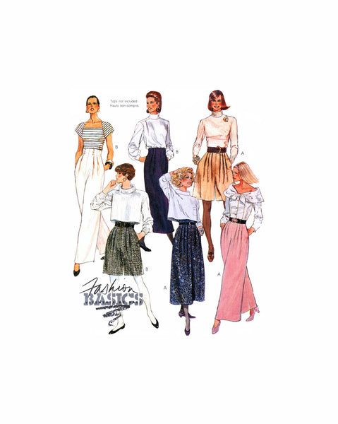 McCall's 4007 Front Pleated, Wide Leg Pants and Shorts with Waistband Variations, Uncut, Factory Folded Sewing Pattern Size 12