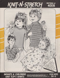 Knit-N-Stretch 400B Sewing Pattern, Infants'/Children's Top&T-Shirt, Size 0-6, Uncut