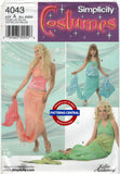 Simplicity 4043 Mother and Child Mermaid Costumes, Uncut, Factory Folded, All Sizes Included
