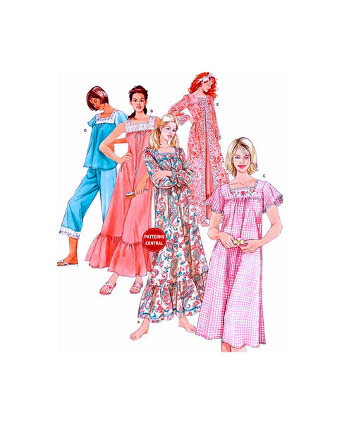 Simplicity 4048 Nightgown in Two Lengths, Pajamas and Robe, Uncut, Factory Folded Sewing Pattern Bust 36-46