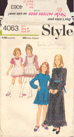 Simplicity 4063 Sewing Pattern Girl's Dress and Pinafore, Size 8, Cut, Complete