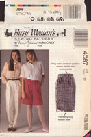 McCall's 4087 Misses' Skirt, Pants & Shorts, Size 12, Partially Cut, Complete