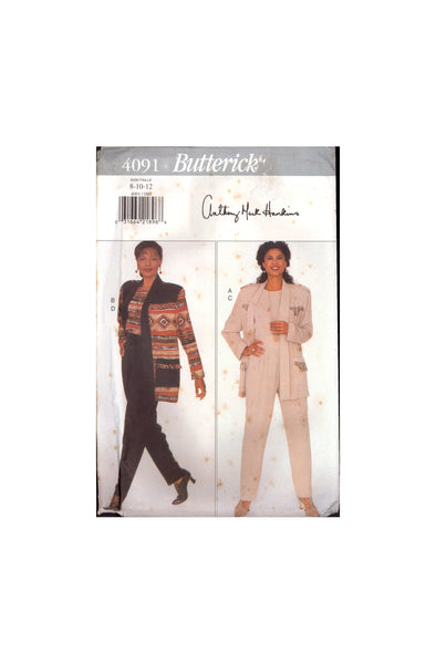 Butterick 4091 Women's Jacket, Top, Pants, Sewing Pattern Size 8-10-12, Uncut, Factory Folded
