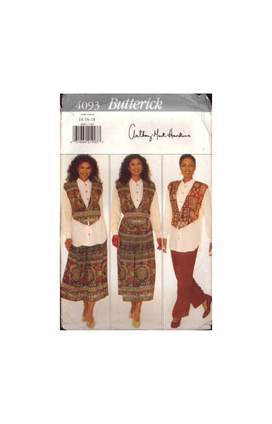 Butterick 4093 Sewing Pattern Women's Tunic, Skirt, Pants Size 14-16-18 Uncut Factory Folded