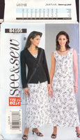 See&Sew 4105 Sewing Pattern, Misses' Petite Jacket and Dress, Size 14-16, Cut, Complete