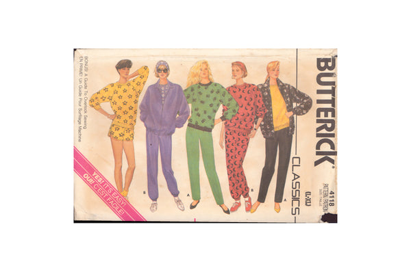 Butterick 4118 Sewing Pattern, Jacket, Pants, Shorts and Top, Size L (16-18), Partially Cut, Complete