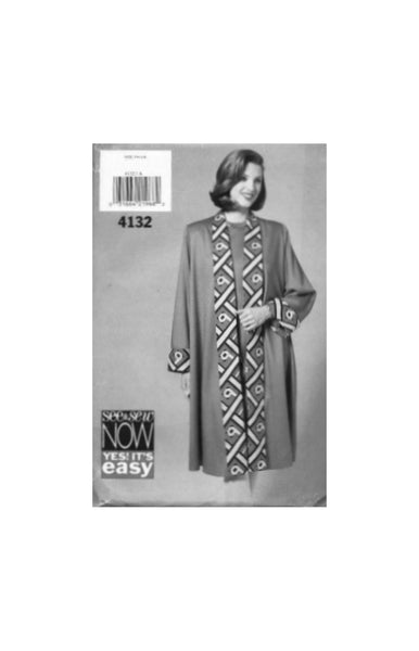 See&Sew 4132 Sewing Pattern Dress Coat Size 12-14-16 Uncut Factory Folded