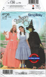 Simplicity 4136 Wizard of Oz Costumes, Uncut, Factory Folded, Size 6-12 or 14-22
