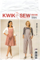 Kwik Sew 4138 Jumper and Jumpsuit with Crossover Back Straps, Uncut, Factory Folded Sewing Pattern Multi Size 31.5-45