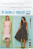 Kwik Sew 4206 Sleeveless Dress with Hi-Lo Skirt, Uncut, Factory Folded, Sewing Pattern Size 8-22