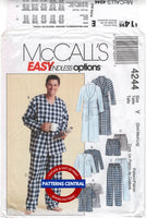 McCall's 4244, Men's Sleepwear, Robe, Pajama Tops, Pants and Shorts, Uncut, Factory Folded Sewing Pattern Chest 34-44