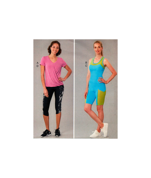 Kwik Sew 4256 Exercise Gear: Tank Top, Shorts and Capris, Uncut, F/Folded, Sewing Pattern Size XS-XL