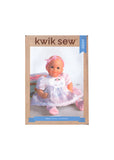 Kwik Sew 4283 Sewing Pattern, Baby Doll Clothes, One Size, Uncut, Factory Folded