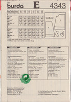 Burda 4343 Sewing Pattern, Skirt, Size 10-20, Uncut, Factory Folded