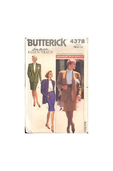 Butterick 4378 Sewing Pattern Jacket Skirt Size 12-14-16 Uncut Factory Folded