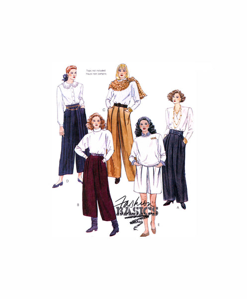 McCall's 4413 Front Pleated, Wide Leg Pants and Shorts with Waistband Variations, Uncut, Factory Folded Sewing Pattern Size 12