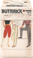 Butterick 4455 Tapered, Front Pleated Pants in Two Lengths, Uncut, Factory Folded Sewing Pattern Size 14