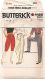 Butterick 4455 Tapered, Front Pleated Pants in Two Lengths, Uncut, Factory Folded Sewing Pattern Size 14