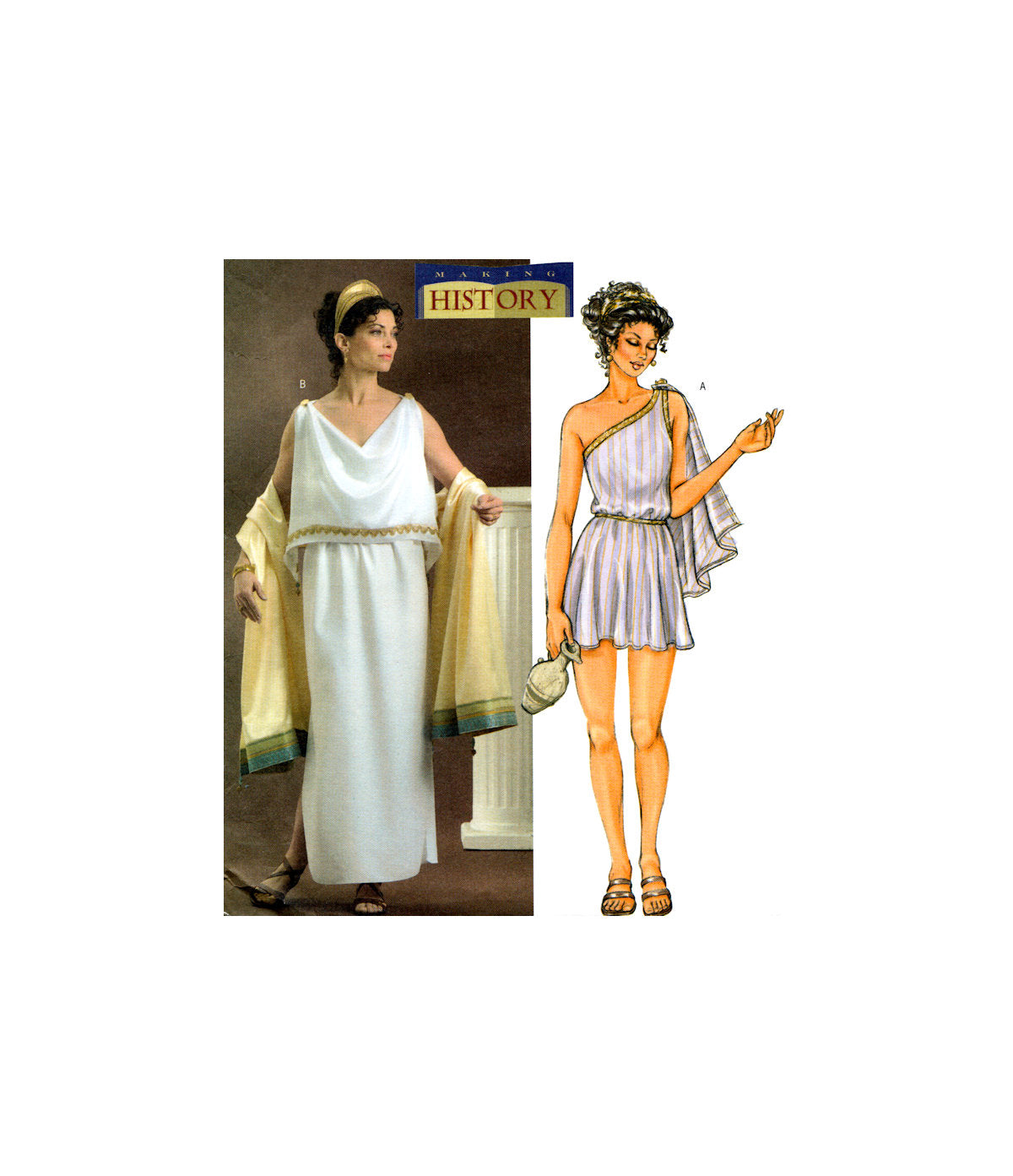 Butterick 4572 Ancient Greek Costumes: Dress or Tunic and Drape, Uncut –  Patterns Central