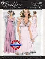 Sew Easy 469A Nightgown in Two Lengths, Uncut, Factory Folded Sewing Pattern Multi Plus Size 8-24
