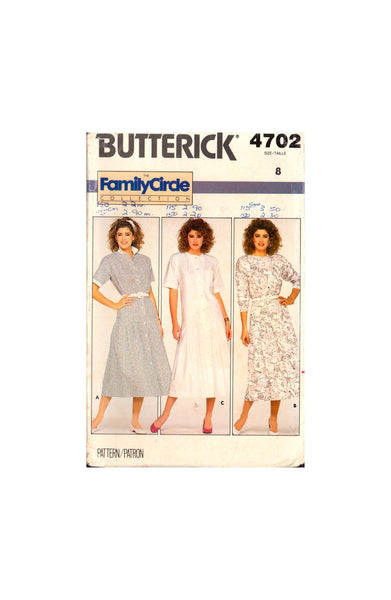 Butterick 4702 Sewing Pattern Dress Size 8 Uncut Factory Folded