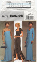 Butterick 4731 Straight or Fishtail Evening Dress and Shrug, Uncut, F/Folded, Sewing Pattern Size 6-12