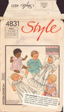 Style 4831 Sewing Pattern Babies' Christening Robe, Bonnet, Nightdress or Dress, Cut, Complete, Size Newborn-12 months