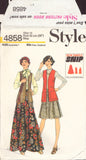 Style 4858 Sewing Pattern, Skirt, Cardigan, Size 14, Partially Cut, Complete
