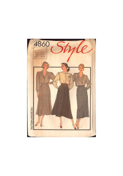 Style 4860 Sewing Pattern, Set of Skirts, Size 14, PARTIALLY CUT, COMPLETE