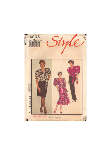 Style 4908 Sewing Pattern, Skirts and Blouse, Size 6-8-10, Cut, Complete