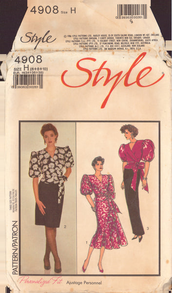 Style 4908 Sewing Pattern, Skirts and Blouse, Size 6-8-10, Cut, Complete