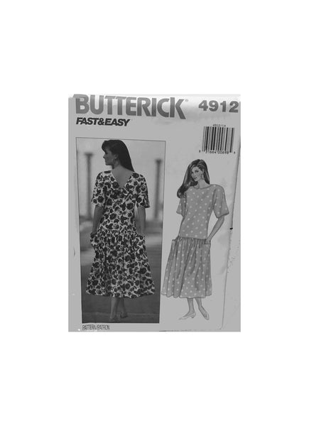 Butterick 4912 Sewing Pattern Dress Size 8-10-12 Uncut Factory Folded