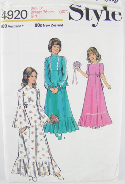 Style 4920 Girls' Boho Lined Bridesmaid Dress with High Line Bodice an Patterns Central Style 4920 Girls' Boho Lined Bridesmaid Dress with High Line Bodice an Patterns Central