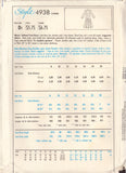 Style 4938 Sewing Pattern, Coat-Dress, Size 8-10-12, Cut, Complete