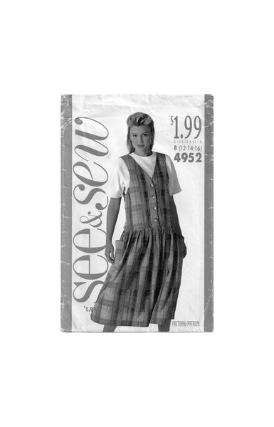 See&Sew 4952 Sewing Pattern Jumper Top Size 12-14-16 Or 6-8-10 Uncut Factory Folded