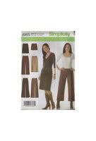Simplicity 4965 Sewing Pattern, Pants and Skirt, Size 12-20