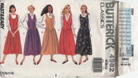 Butterick 4982 Retro 80s Jumper in Two Lengths, Uncut, Factory Folded, Sewing Pattern Size 18-22