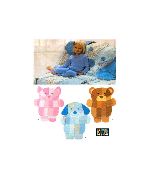 Simplicity 4993 Novelty Animal Rag Quilted Wall Hangings or Throws, Uncut, Factory Folded Sewing Pattern