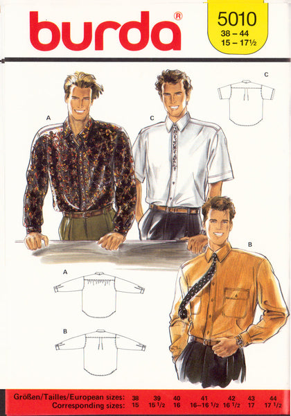 Burda 5010 Sewing Pattern Shirt Size 38-40, Cut, Complete