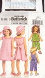 Butterick 5019 Sewing Pattern, Girls' Dress, Top, Pants, Hat, Size 2-3-4-5, Uncut, Factory Folded