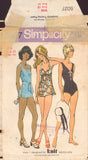 Simplicity 5027 Sewing Pattern Bathing Suits Size 12 Partially Cut, Complete