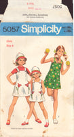 Simplicity 5057 Sewing Pattern, Girls' Dress or Jumper and Hat, Sewing Pattern, Size 6, Cut, Complete