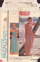 McCall's 5071 Sewing Pattern Sundress or Skirt T-Shirt Scarf, Size Small, Uncut, Factory Folded
