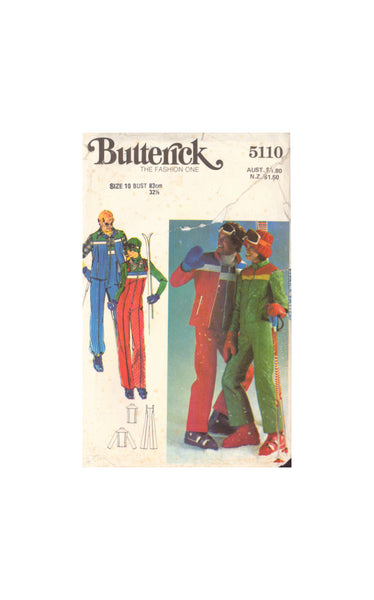 Butterick 5110 Sewing Pattern, Jacket, Sleeveless Jacket and Jumpsuit, Size 10, Partially Cut, Complete