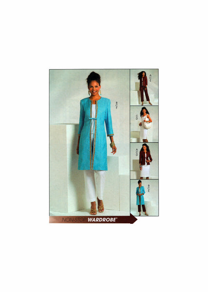 McCall's 5115 Lined Jacket, Coat, Top, Skirt and Pants in Two Lengths, Uncut, Factory Folded Sewing Pattern Size 10-16