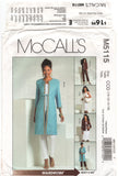 McCall's 5115 Lined Jacket, Coat, Top, Skirt and Pants in Two Lengths, Uncut, Factory Folded Sewing Pattern Size 10-16