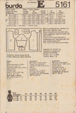 Burda 5161 Sewing Pattern Longline Shirt Size 8-16, Neatly Cut, Complete