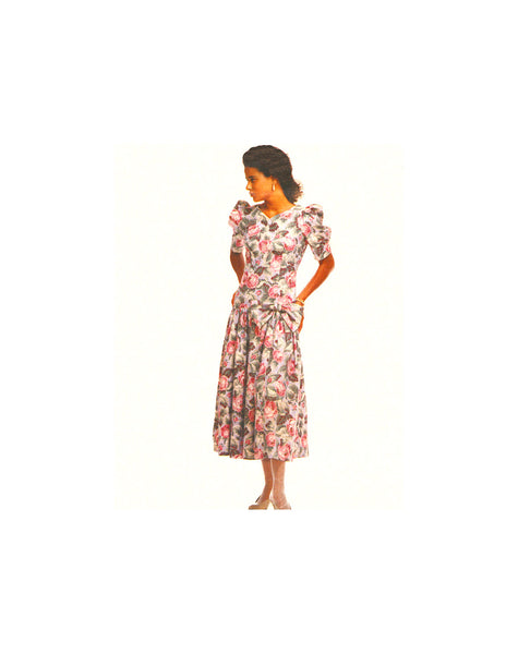 Stitch n Save 5167 Dress with V Neck, Short Sleeves, Fitted Bodice and Gathered Skirt, Uncut, Factory Folded Sewing Pattern Size 12-16